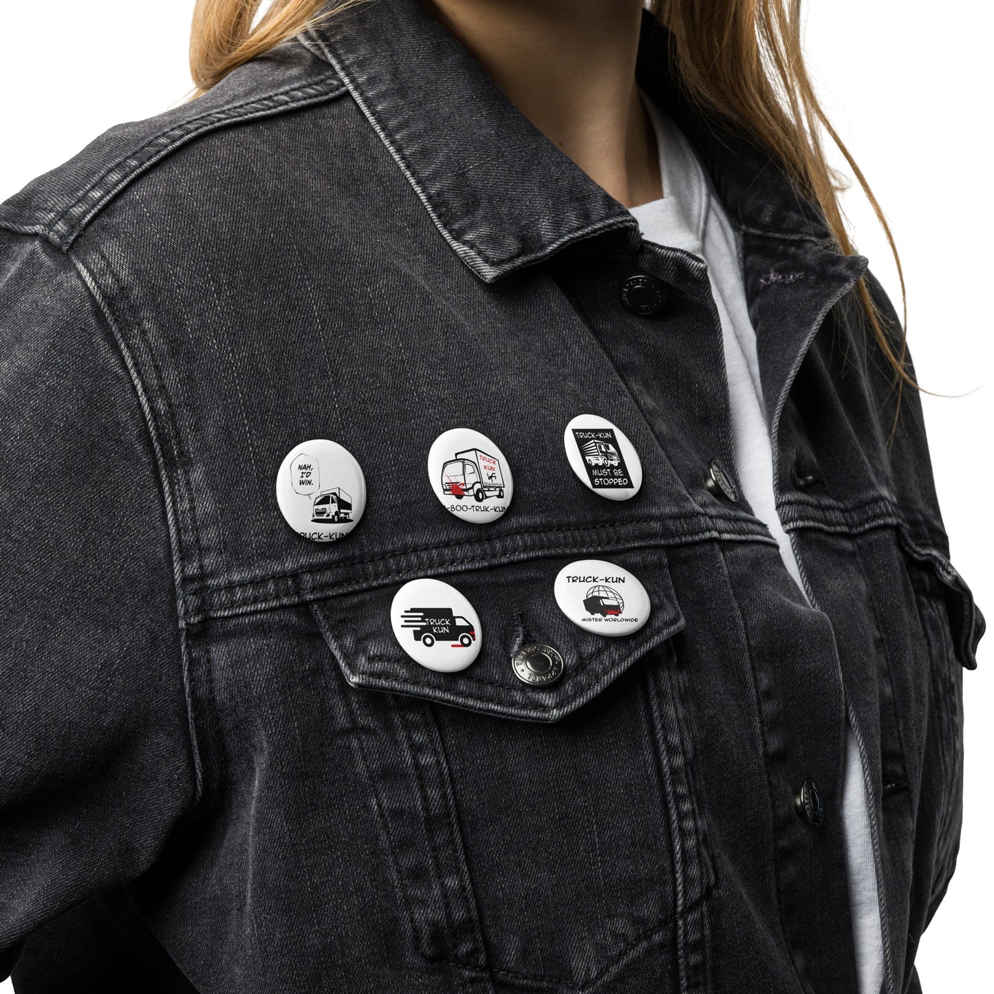 Truck-kun set of pin buttons
